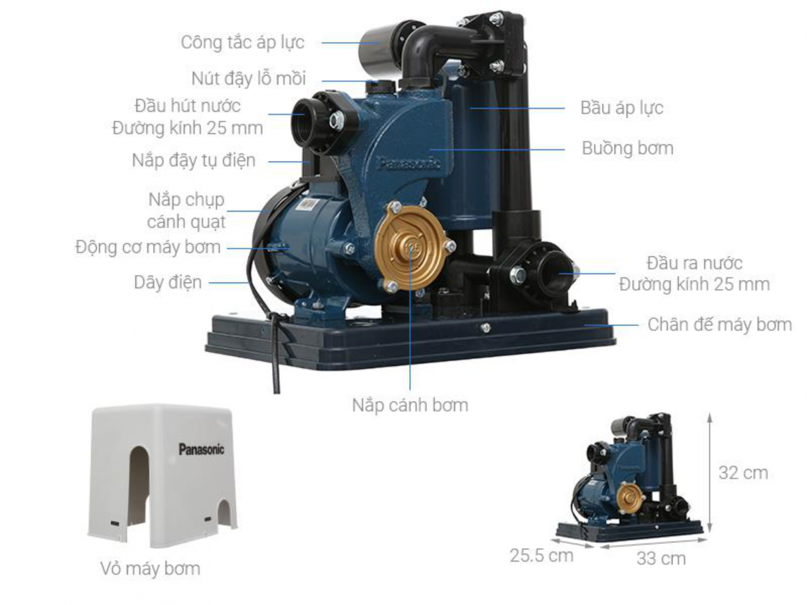 Bơm nước tự động tăng áp PANASONIC A-130JACK